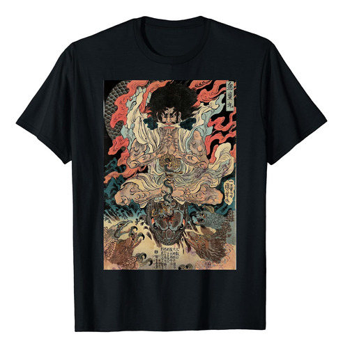 Polera Japonesa Vintage Con Diseño De Dioses Tengu Derrota