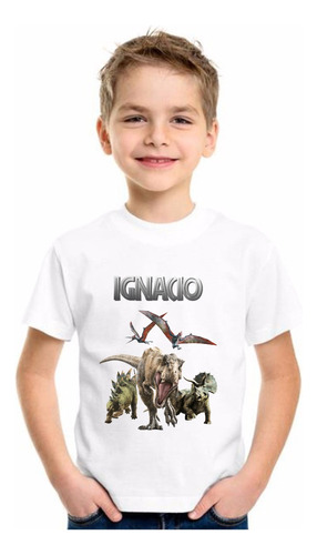 Remera Personalizada Cumpleaños Niños Dinosaurios