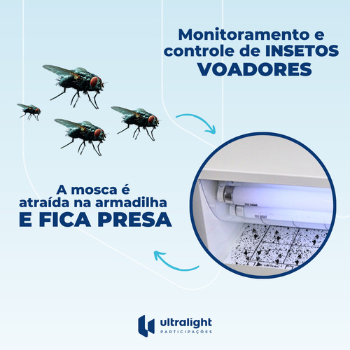 35 Pçs Refil Armadilha Luminosa 400x135mm Pega Mata Mosca + NF