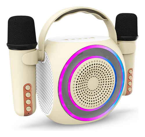 Parlante Portati Soul Bluetooth Tws Karaoke I40 2 Microfonos Color Blanco