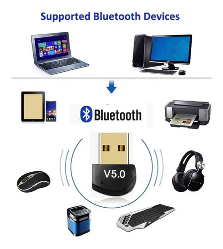 Imagen 2 de 6 de Adaptador Transmisor Receptor Bluetooth 5.0 Usb Notebook Pc