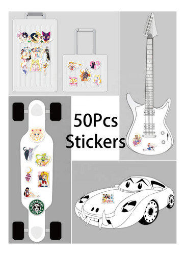 50 Pegatinas Clásicas De Anime Sailor Moon Girl Para Noteboo
