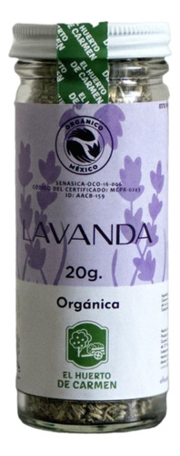 Lavanda Orgánica 20g Huerto De Carmen 100% Natural