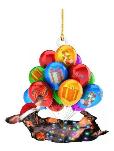 3 Adorno Navideño Para Perro Salchicha, Decoración Estilo