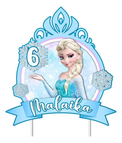 Cake Topper Imprimible Adorno Torta Frozen Elsa Disney