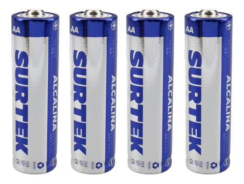 Pilas Bateria Alcalinas Aa Blíster 4 Piezas 1600 Mah Surtek