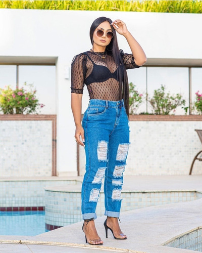 Imagem 4 de 7 de Lançamento Calça Jeans Mom Plus Size 46 Ao 54 Super Estilosa