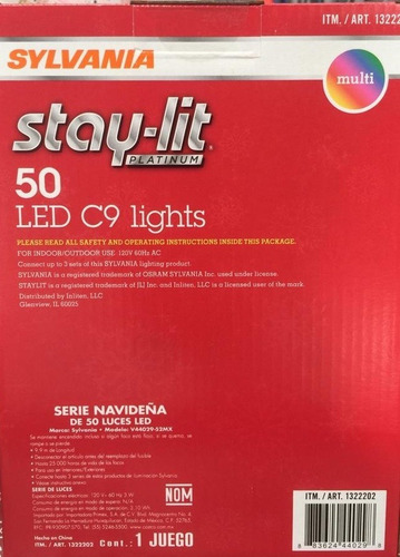 50 Luces Led Sylvania Stay-lit Platinum