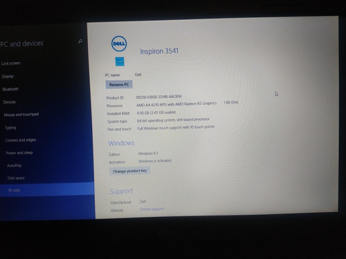 Dell Inspiron 15 3000 Series Amd A4 (Usado)