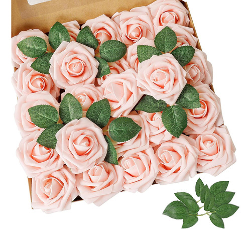 Flores Artificiales Blush Rose 100pcs Looking Fake Rose...