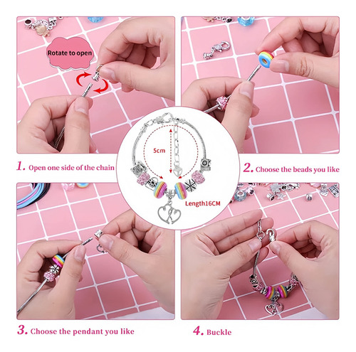 Kit Para Hacer Joyas De Cristal Diy De 68 Piezas (con Caja)