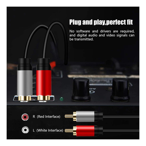 Cable Lokeke 2rca Macho A 2 Rca Macho De 15 M, Chapado En Or