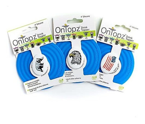 Tapa: Olla, Envase - Ontopz Silicone Drink Topper Americana 