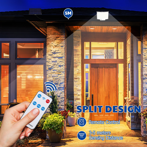 Lámpara Solar De Pared Exterior De 228 Led, Con Sensor De Lu