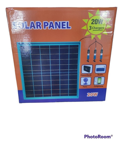 Imagen 3 de 3 de Cargador Panel Solar Con Cable Usb 5 Puntas