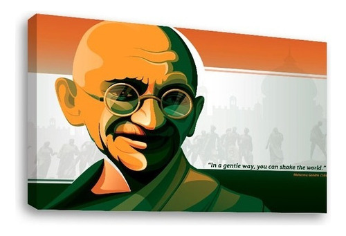 Cuadros Popart Tipo Oleo En Canvas Artistíco Color Mahatma-gandhi