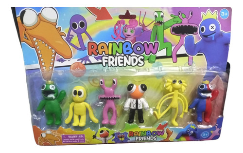 Set X 6 Muñecos Rainbow Friends Amigos Arcoiris Blue Red Etc