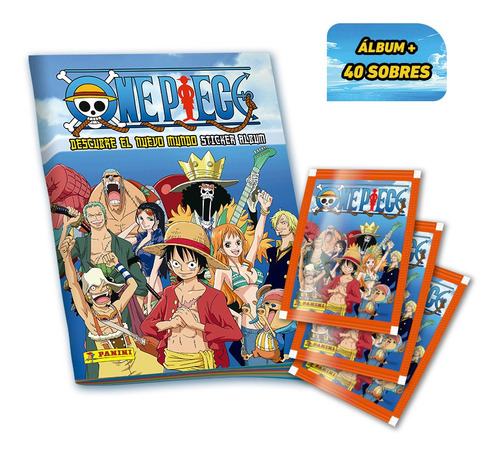 Imagen 1 de 1 de Set Álbum One Piece Descubre El Nuevo Mundo- Álbum+40 Sobres