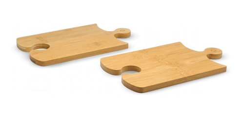Imagen 2 de 8 de Tabla De Picar Set De Dos Tablas De Bambú Puzzle Gato