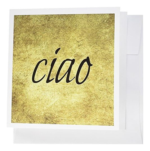 Ciao Black Lettering Greeting Cards, 6  X 6 , Set Of 12...