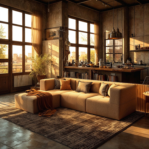 Sofá Modular Na Caixa 3 Lugares Living Sala Boucle Cor Cinza - 2 Braços E Chaise Lado Esquerdo Ou Direito, Design Moderno E Aconchegante