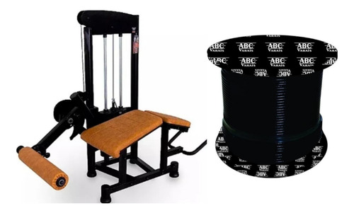 100mt Cabo Aço 1/8 6x19 Preto Policoated Academia Resistente
