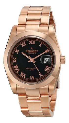 Reloj Mujer Peugeot Ps4911rg Cuarzo Pulso Oro Rosa En