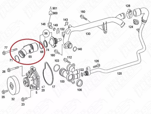 Mercedes C180 1.8 K 02-06 Original Flange Termostato