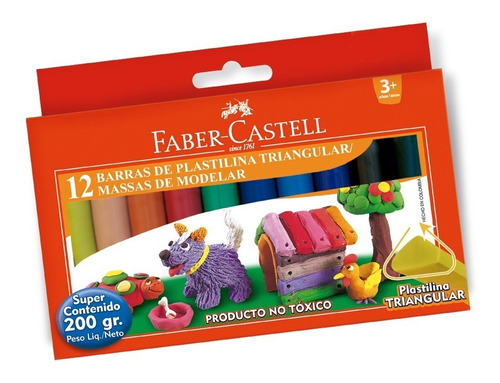 Plasticina 12 Colores Triangulares Faber Castell