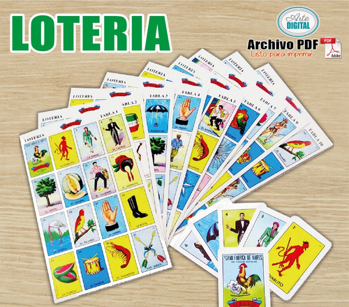 Loteria Mexicana  Imprimir Archivo 100 Tablas 4x4 Y 15x50 