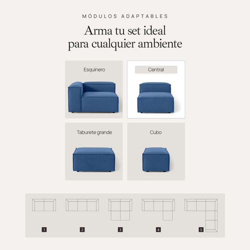 Sillón Modulo Central Latt Lino Soft