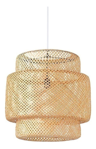 Lámpara Colgante Bambú Natural 50x50 Completa