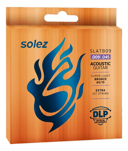 Encordoamento Violão Aço 09 Solez Dlp Slatb09 Bronze 85/15