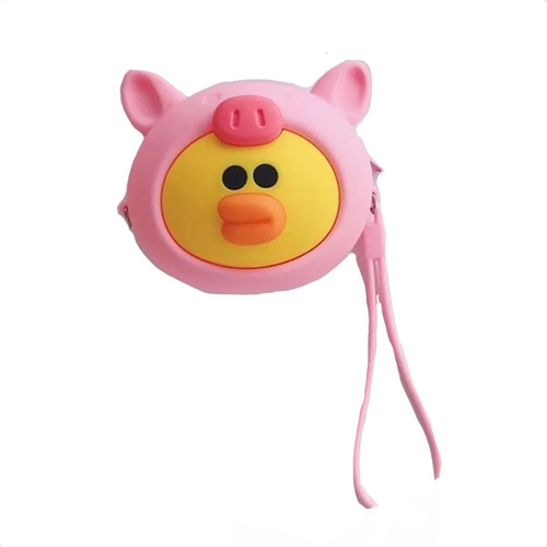 Monedero Bolsa Bolso De Silicona Con Cadena Para Colgar Color Rosa Claro
