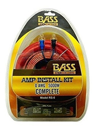 Bass Rockers Rs-0: 0 Awg 5000 Watts Kit Amplificador Instala