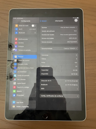 Apple iPad (9ª Generación) 10.2 Wi-fi 64gb - Color Plata (Usado)