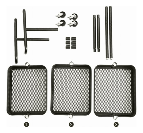 Songmics Ubsc60b Carrito De Metal De 3 Niveles, Carrito De