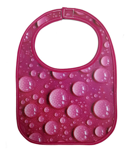 Babero Diseño Gotas Lona Vinilico Impermeable Velcro Abrojo