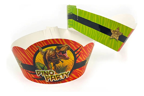 Gorros Temática Dinosaurio Jurásico 6 Unidades