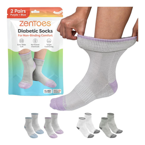 Zentoes Calcetines Diabéticos Para Mujeres Y Hombres | 2 Con