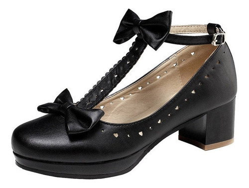 Zapatos Lolita Shoes Con Correas En T Y Lazos Tipo Mary Jane