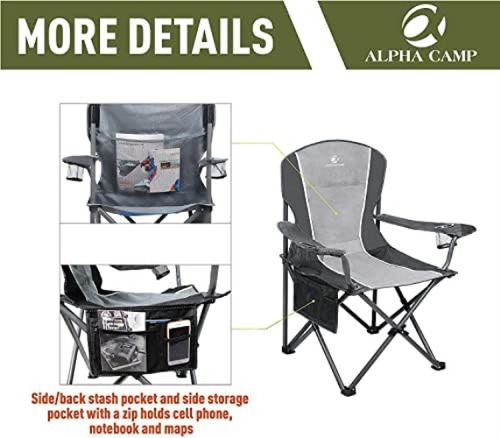 Alpha Camp Silla Plegable Para Acampar Soporte Resistente 35