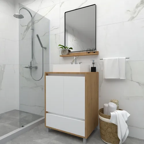 Vanitory De Pie 50 Cm Para Bacha De Apoyo Mueble De Baño