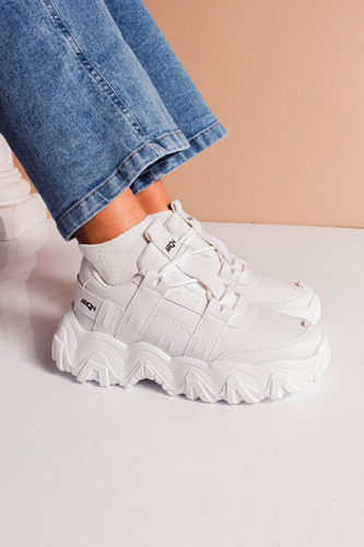 Zapatillas Altas Mujer Suki Doble Cordon Cuero Urbanas Moda