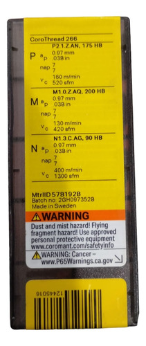Insertos De Carburo Roscado Exterior 266rg 60
