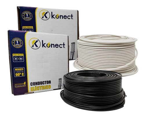 Kit 2 Cables Eléctrico Cca Calibre 14 Negro Y Blanco 100 M