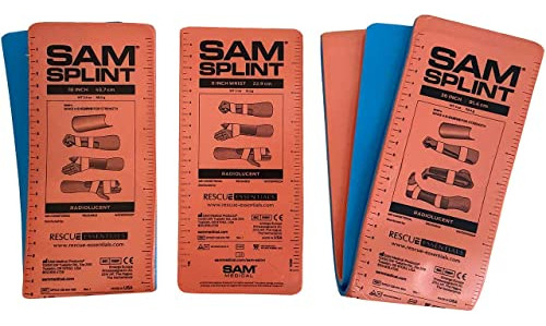 Salvamento Esencial Sam Splint 3x Combo Pack, 36 , Jdyow