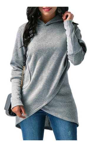 Sudadera Casual De Moda Dama Cruzada Con Capucha