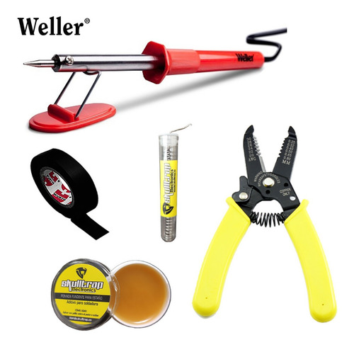 Cautín Weller 40w + Pelacables + Pomada+ Estaño+ Flux+ Cinta