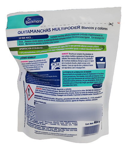 Quitamanchas Multipoder Blancos Y Colores Dr. Beckmann 400g
